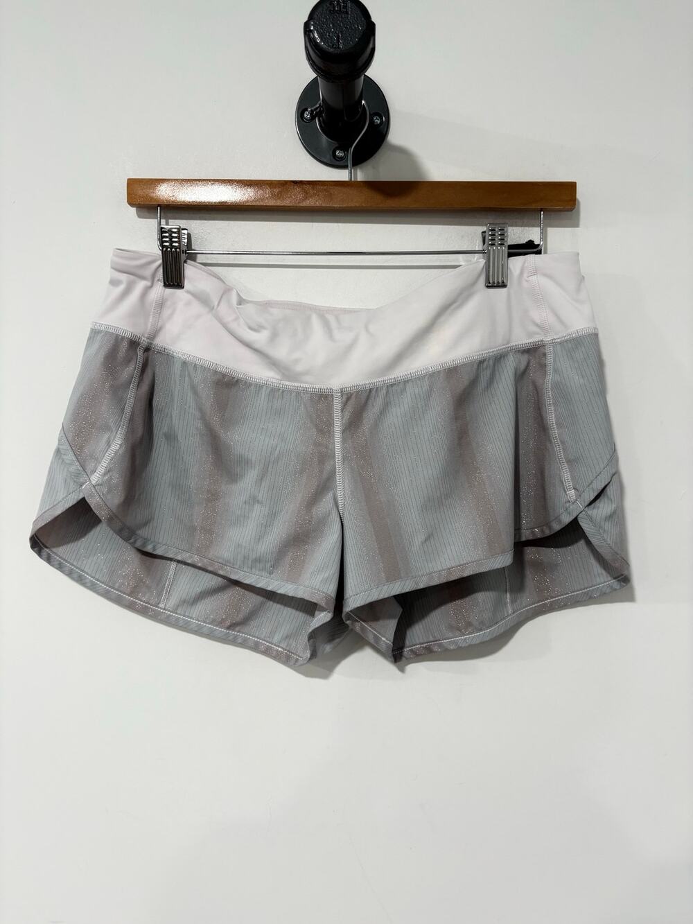 Lululemon Athletic Running Shorts 2.5" Silver Metallic Shimmer Size 8